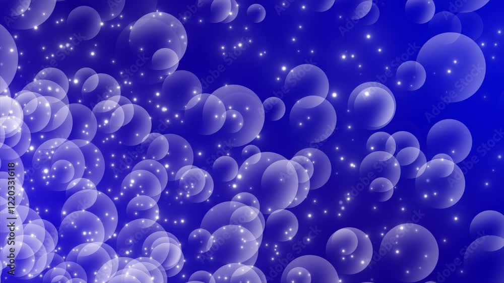 Blue color glowing particles and multiple circular shapes moving diagonally modern design geometrical background Blue color glowing particles and multiple circular shapes moving diagonally modern design geometrical background