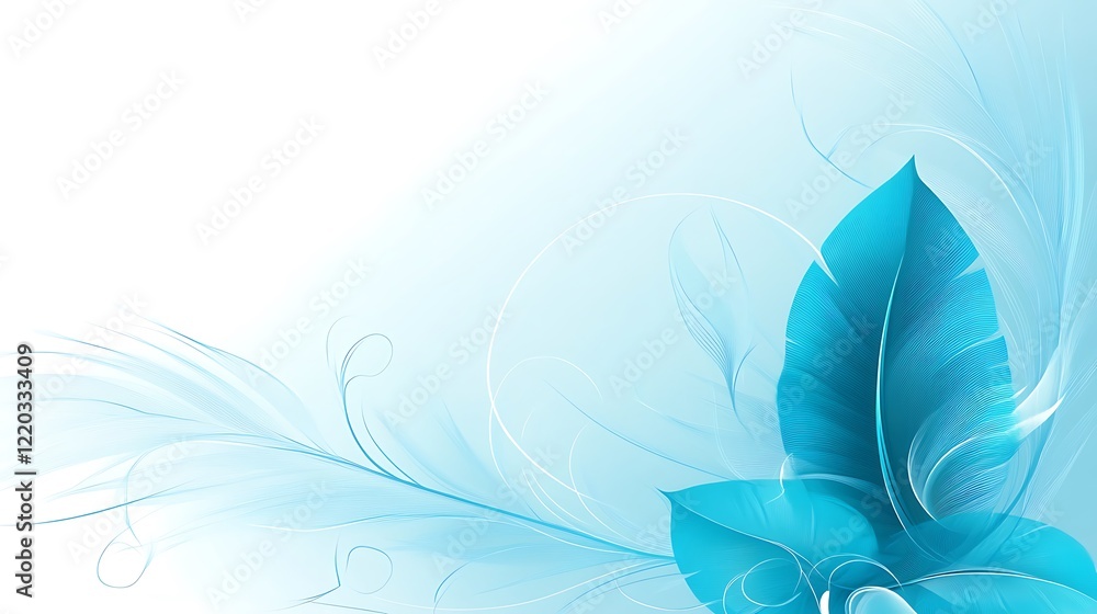Abstract Blue Feathers Artistic Design Composition Abstract Blue Feathers Artistic Design Composition