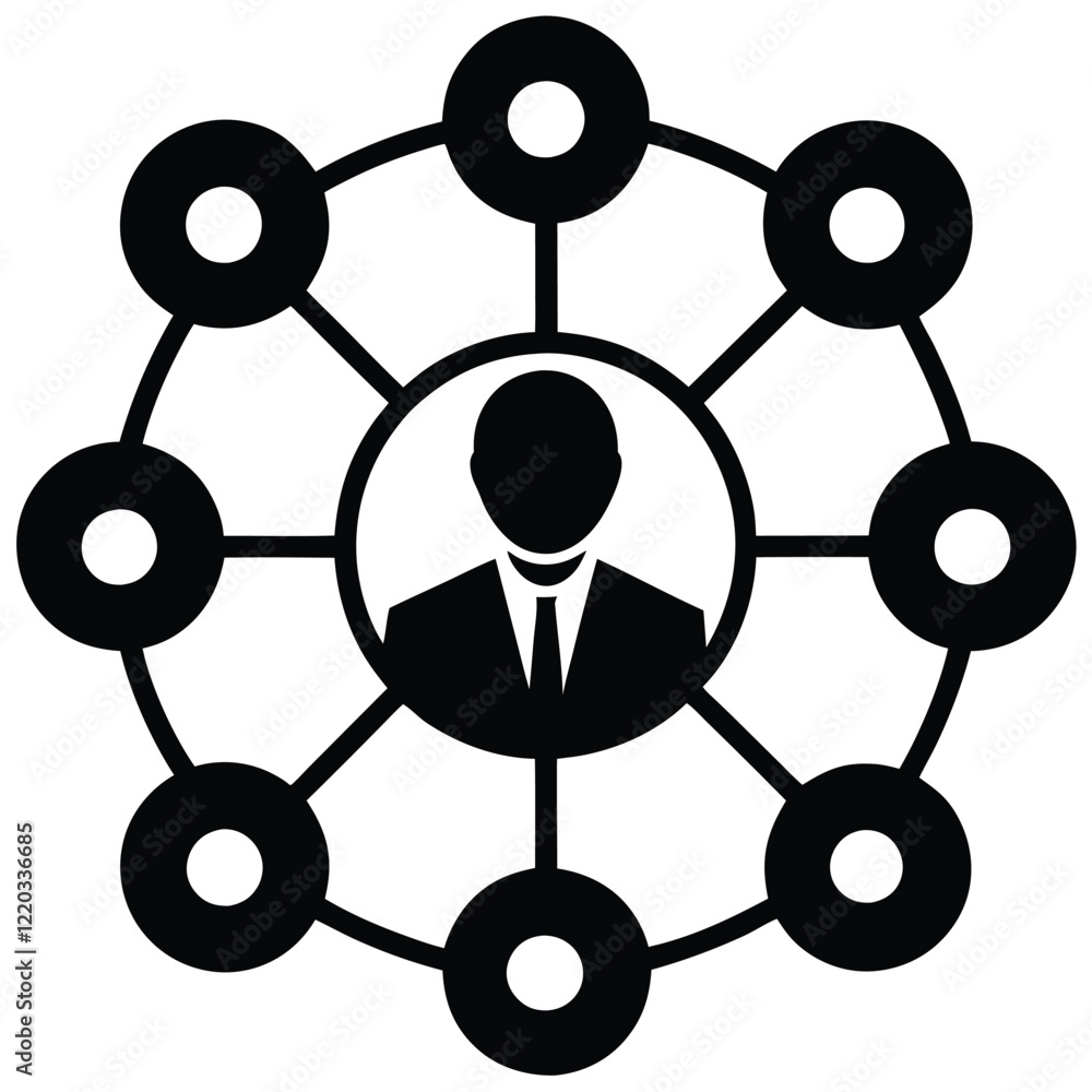 Networking Icon Vector Art Illustration Design for Business and Technology Concepts