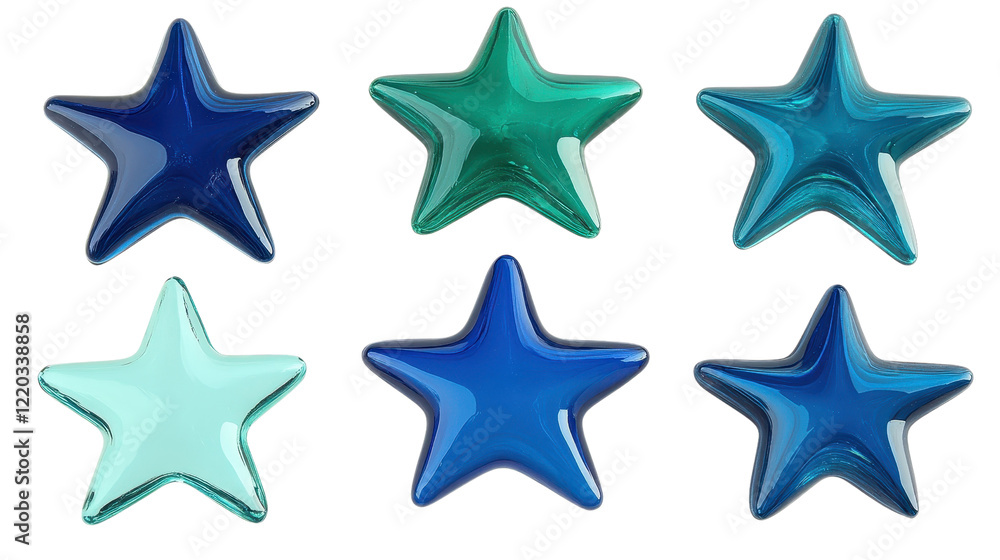 Set of colorful sea stars on white background. Set of colorful sea stars on white background.