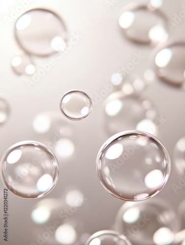 Wallpaper Mural A collection of overlapping translucent soap bubbles gracefully refracts light, creating a delicate and enchanting arrangement set against a gentle, soft background Torontodigital.ca