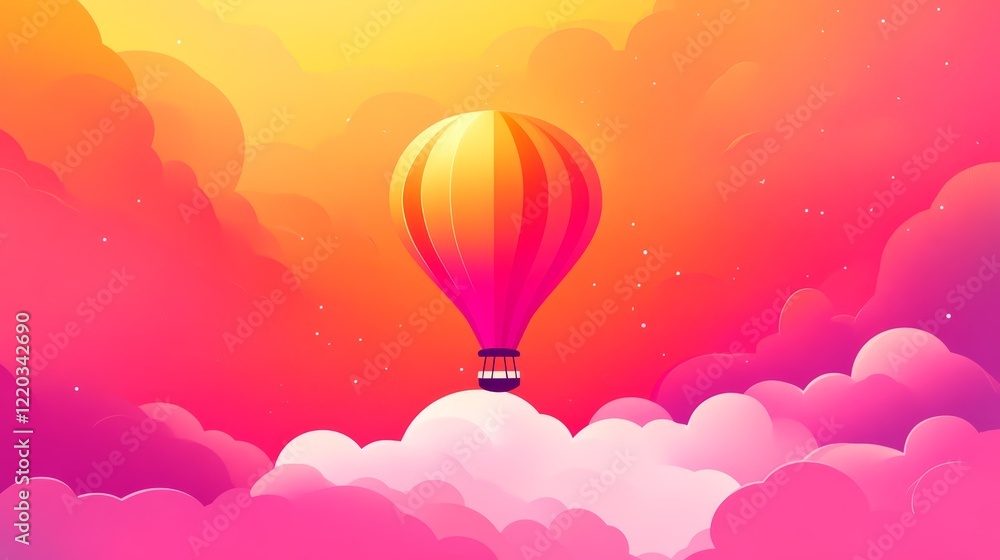 Fototapeta premium Hot air balloon adventure colorful journey through the vast sky