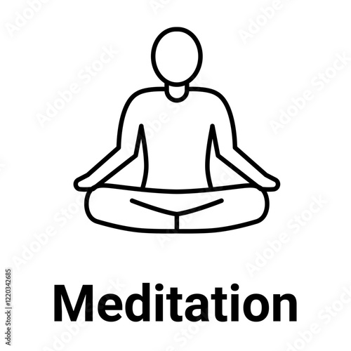 Meditation Icon. Relaxation and Inner Peace Illustration for Mindfulness Practices.