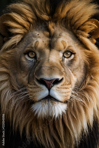 close up of a lion