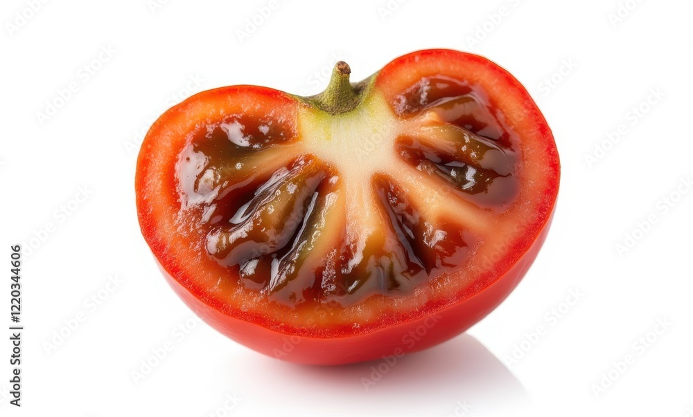 Fresh red tomato sliced in half Fresh red tomato sliced in half