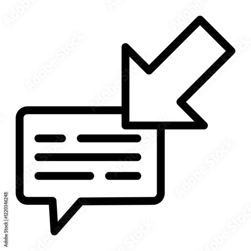 Receive Message Icon Outline Style