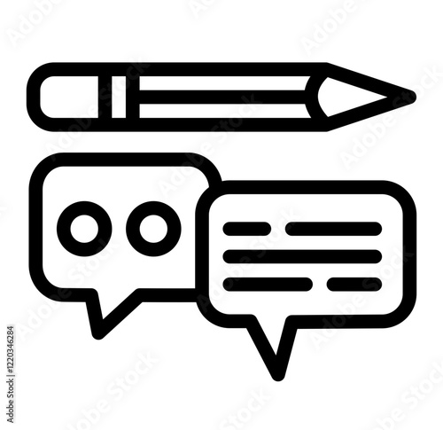 Transcription Icon Outline Style