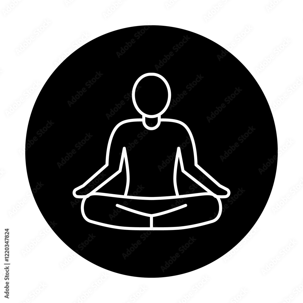 Meditation Icon. Relaxation and Inner Peace Illustration for Mindfulness Practices. Meditation Icon. Relaxation and Inner Peace Illustration for Mindfulness Practices.