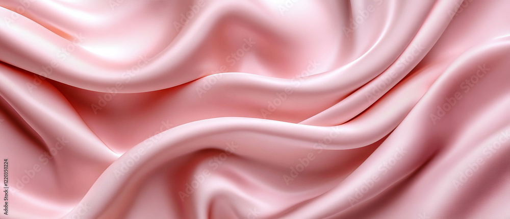 Fototapeta premium Flowing folds of abstract fabric create a soft and elegant backdrop in delicate textures