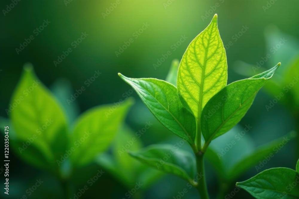 delicate zahter thymbra spicata leaves unfolding, nature, fresh delicate zahter thymbra spicata leaves unfolding, nature, fresh