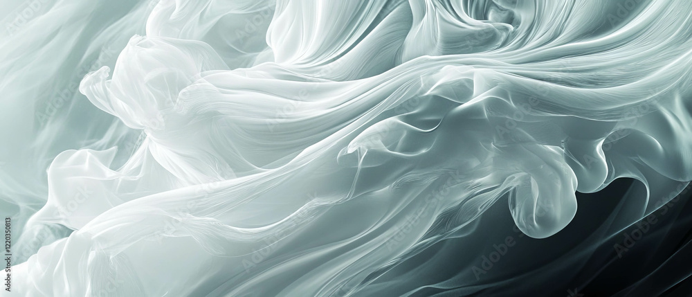 Obraz premium Dynamic movement of abstract objects in fluid animation responding to virtual wind