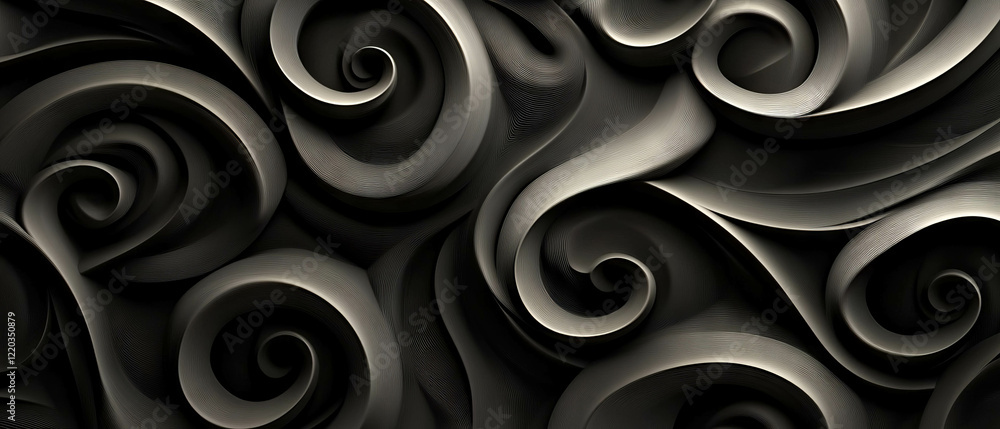 Dynamic flow of 3D abstract patterns creating visual harmony and rhythmic movement Dynamic flow of 3D abstract patterns creating visual harmony and rhythmic movement