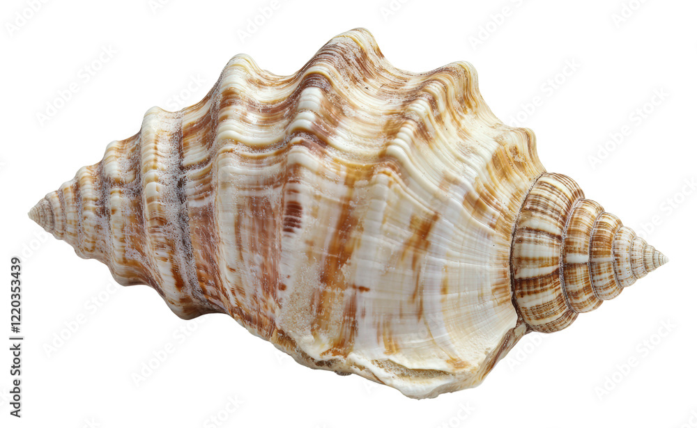 Beautiful spiral seashell found on a beach, cut out - stock png. Beautiful spiral seashell found on a beach, cut out - stock png.