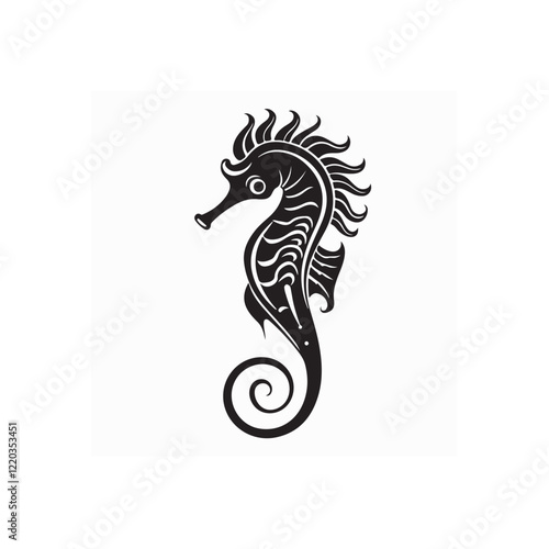 Seahorse logo design illustration. Seahorse Line Drawing Vector Images