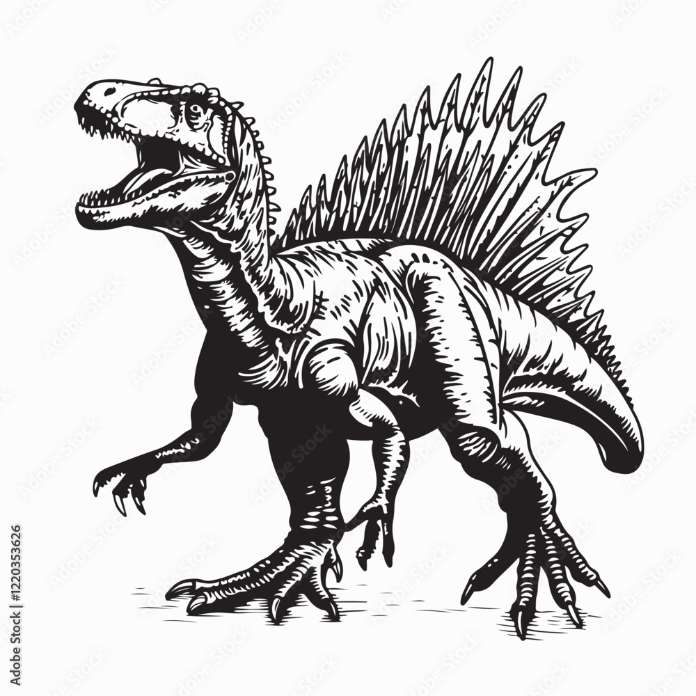 Spinosaurus vector image. Spinosaurus dinosaur on white background Vector Image. Spinosaurus vector image. Spinosaurus dinosaur on white background Vector Image.