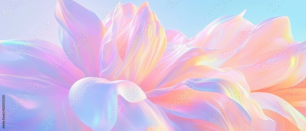 Abstract 3D flowers with harmonious colors and smooth gradients create a dreamy background Abstract 3D flowers with harmonious colors and smooth gradients create a dreamy background