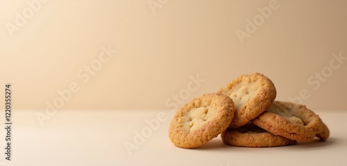 Brown Butter Snickerdoodle Cookies on Neutral Solid Color Background