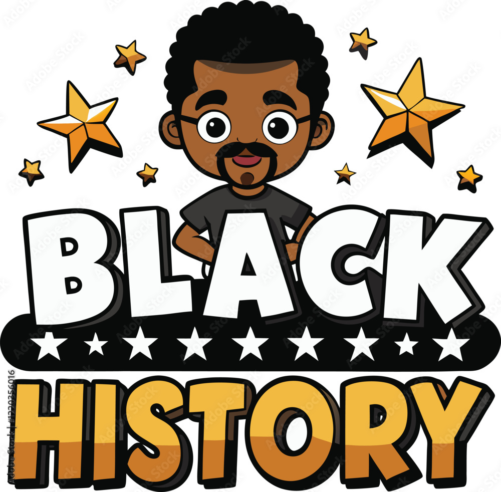 black man with the word history