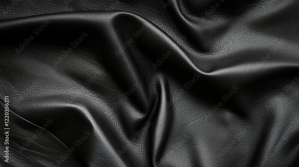 Fototapeta premium High-resolution black leather texture with a natural grain overlay, perfect for luxury design applications -