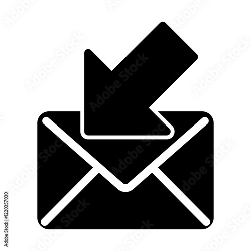 Receive Email Icon Glyph Style for Communication Technology Themes

