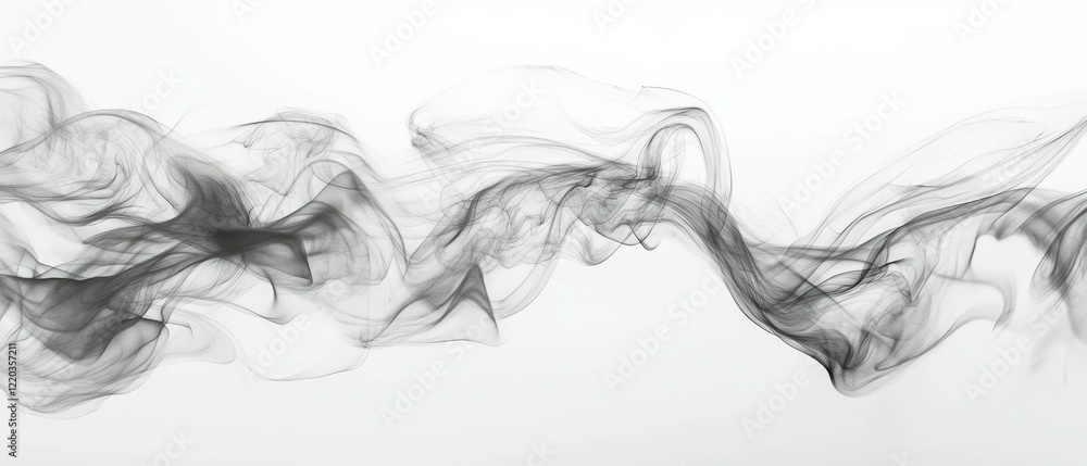 Mysterious 3D smoke creating abstract shapes and flowing lines in an ethereal background Mysterious 3D smoke creating abstract shapes and flowing lines in an ethereal background