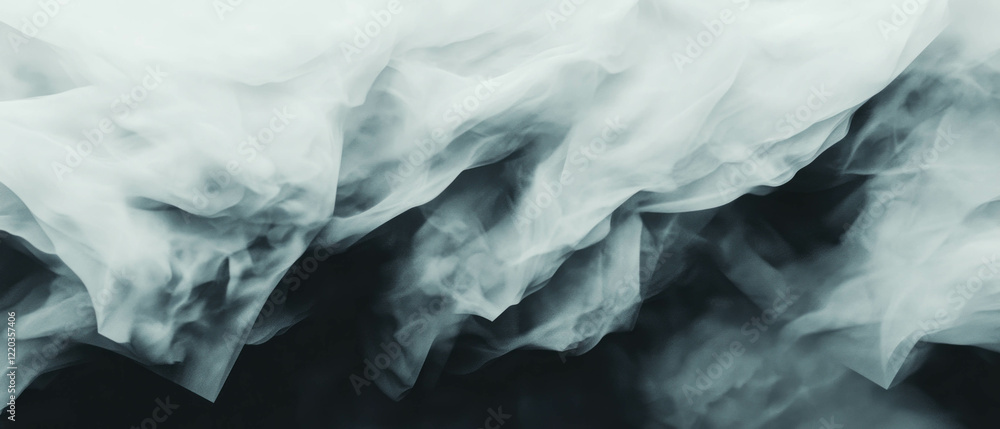 Naklejka premium Intriguing interplay of smoke and geometric shapes creating modern abstract art