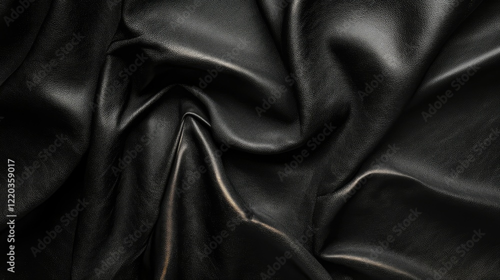 Fototapeta premium Minimalist black leather texture with detailed grain patterns, ideal for luxury branding and backgrounds