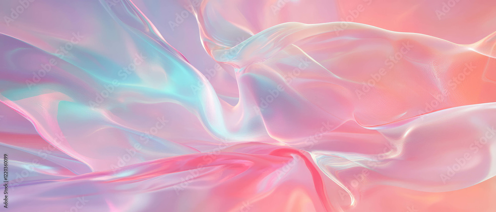 Fototapeta premium Flowing sound waves create an abstract, ethereal background of harmonious design