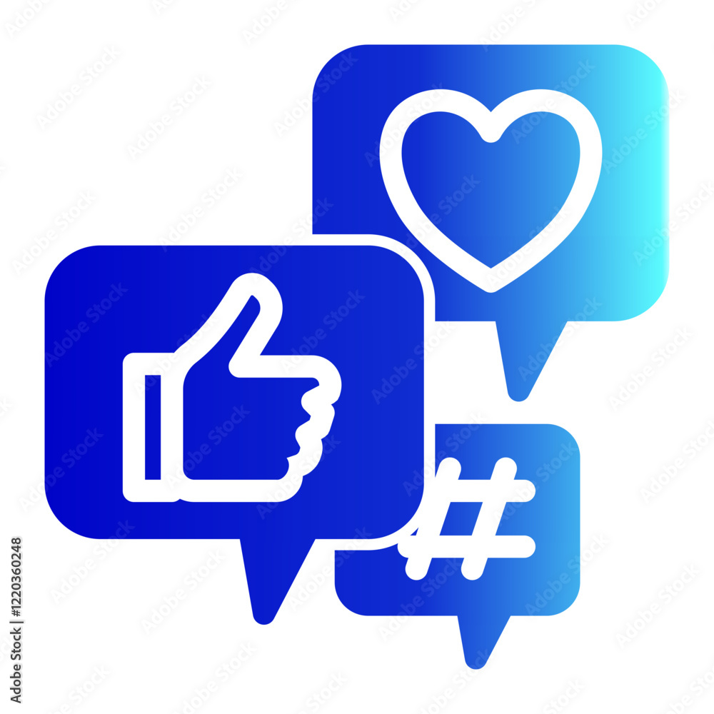 Social Media Icon Glyph Gradient Style Social Media Icon Glyph Gradient Style