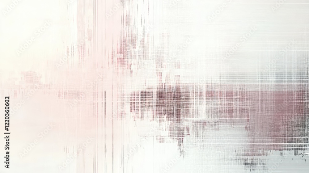 Modern glitch aesthetic with pixelated lines in pastel pink and white tones on a neutral digital backdrop Modern glitch aesthetic with pixelated lines in pastel pink and white tones on a neutral digital backdrop