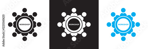 Workshop icon set.  isolated on white and black background. vector illustration. EPS10