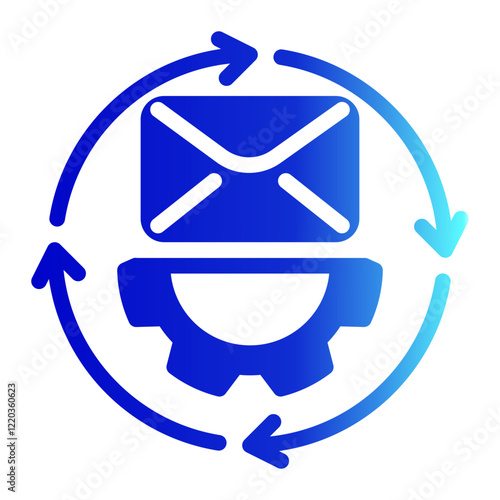 Mail Setting Icon with Glyph Gradient Style