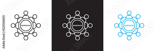 Workshop icon set.  isolated on white and black background. vector illustration. EPS10