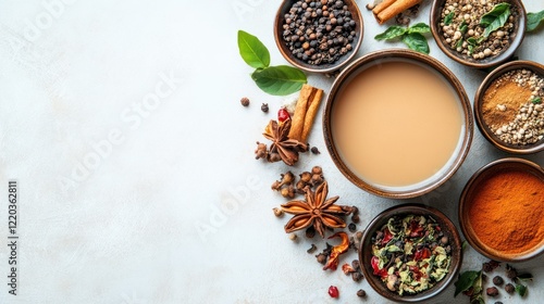 Wallpaper Mural Aromatic Masala Chai tea with spices. Torontodigital.ca