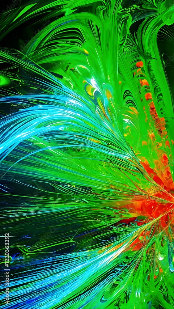 Obraz premium dynamic abstract background with swirling liquid patterns and colorful light refraction