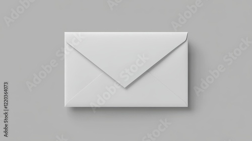 White open and closed blank letter envelop mockup. 3d realistic design of paper mail mock up. Isolated stationery for document or standard message. Long size office postal bill package illustration photo