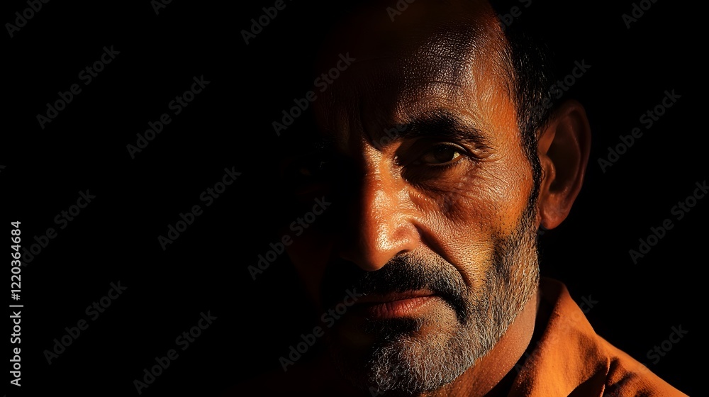 Fototapeta premium dramatic portrait of a man in shadow