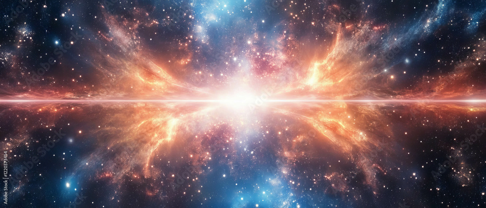 Fototapeta premium Beautiful abstract space texture with empty center for modern designs