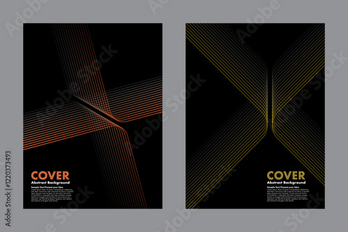 Abstract futuristic vector background with dynamic wavy lines. Minimalist modern design featuring smooth gradient color transitions on dark background. For cover, poster, digital artwork.