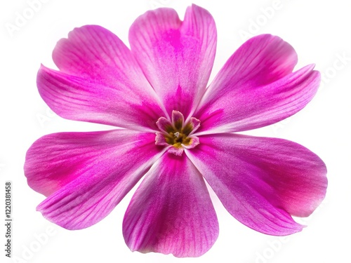 Creeping Phlox Flower Isolated, White Background, Spring Bloom, Vivid Pink, Nature Photography