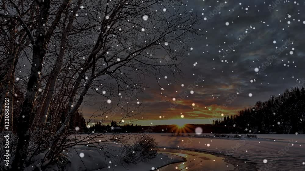 Winter landscape, winter background with falling snow. Winter landscape, winter background with falling snow.