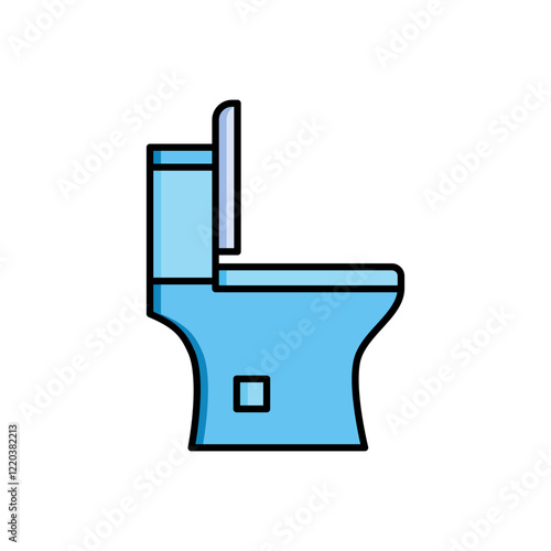 Bathroom toilet vector icon, toilet seat symbol flat design.