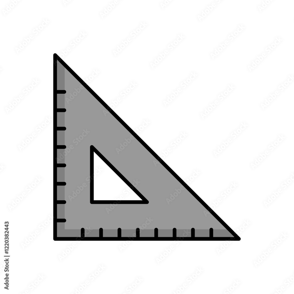 Ruler vector icon, flat design measuring tool symbol. Ruler vector icon, flat design measuring tool symbol.