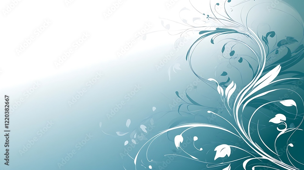 Elegant Teal Floral Design Abstract Background Elegant Teal Floral Design Abstract Background