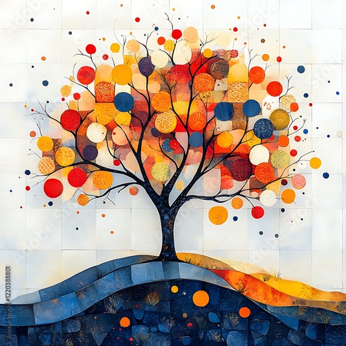 Colorful Tree Leaves Design photo