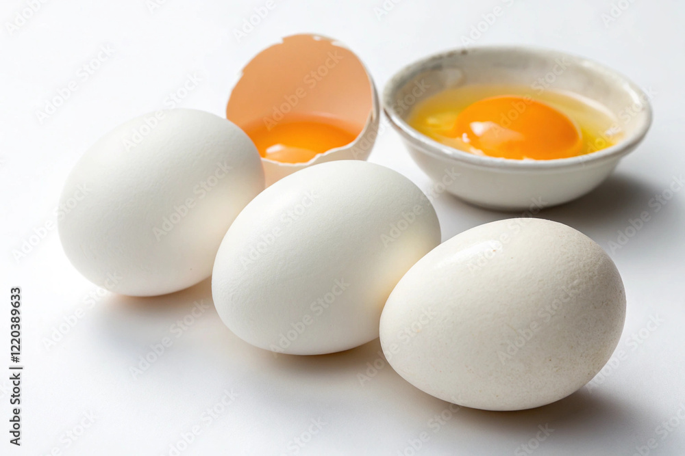Fresh duck eggs on a white background Fresh duck eggs on a white background