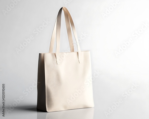 Eco-friendly tote bag with custom branding on a plain white surface photo