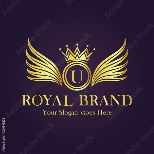 Luxury Gold Monogram Logo - Letter U