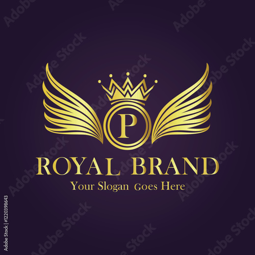 Luxury Gold Monogram Logo - Letter P