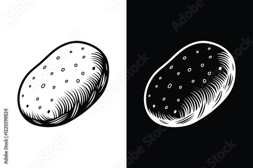 Potato icon icon vector on White Background ,Vector Art Illustration on white background.